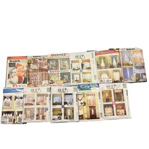 Home Dec Sewing Patterns Window Treatments Multi Styles Lot Of 11 New And Used